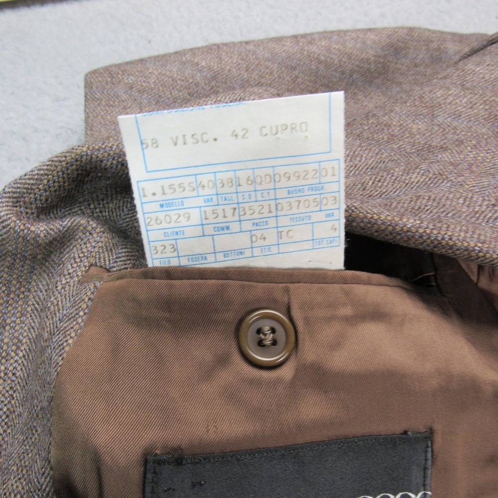 SSSSSSSSSSSSS Mens Brown Herringbone 100% Wool 2-Piece Suit Italy Size 38 26029 - Picture 6 of 15